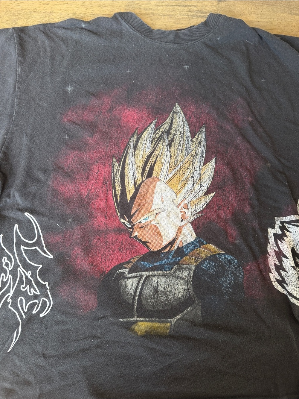 Darc Sport DBZ Black Oversized Graphic Tee Vegeta Super Saiyan Workout Tee